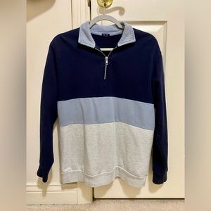 Brandy Melville Navy Blue Colorblock Zip-up Sweatshirt